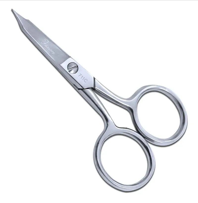 Famore 4 inch Large Ring Micro Tip Straight Embroidery Scissors 711