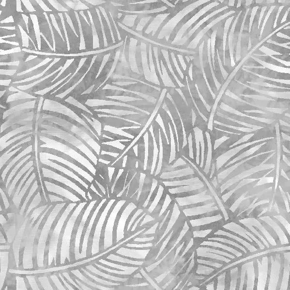 Grey Palm Leaves Cotton Wideback Fabric (7/8 yard pack) - Linda's Electric Quilters