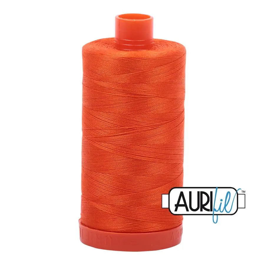 1104 Neon Orange Aurifil Cotton 50wt Large Spool