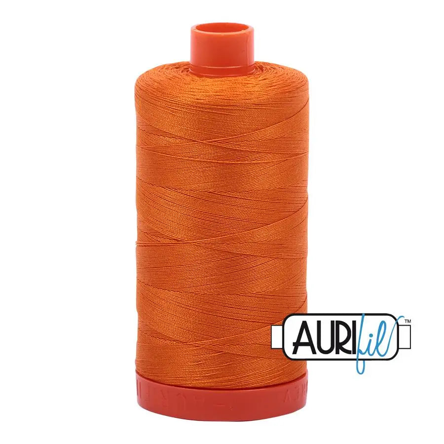 1133 Bright Orange Aurifil Cotton 50wt Large Spool