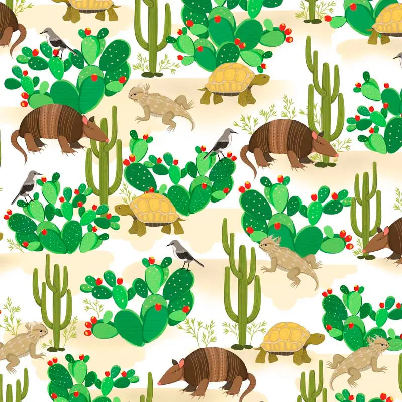 Cactus & Animals Cotton Fabric per yard : All Texas Shop Hop - Linda's Electric Quilters