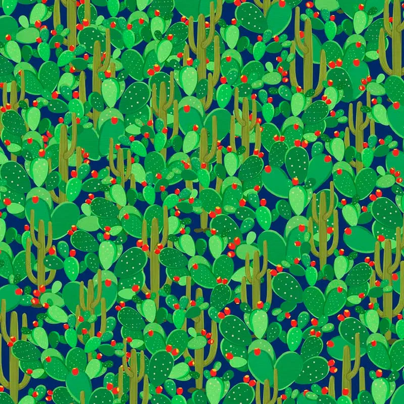 Cactus Green Cotton Fabric per yard : All Texas Shop Hop - Linda's Electric Quilters