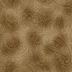 Brown Sepia Radiant Paisley Cotton Wideback Fabric ( 1 1/4 yard pack ) - Linda's Electric Quilters