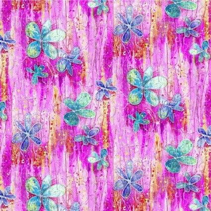 Pink Floral Dance Cotton Wideback Fabric per yard - Linda's Electric Quilters