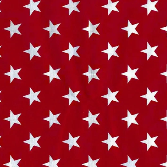 Red with Large White Stars Cotton Wideback Fabric ( 1 1/2 yard pack) - Linda's Electric Quilters