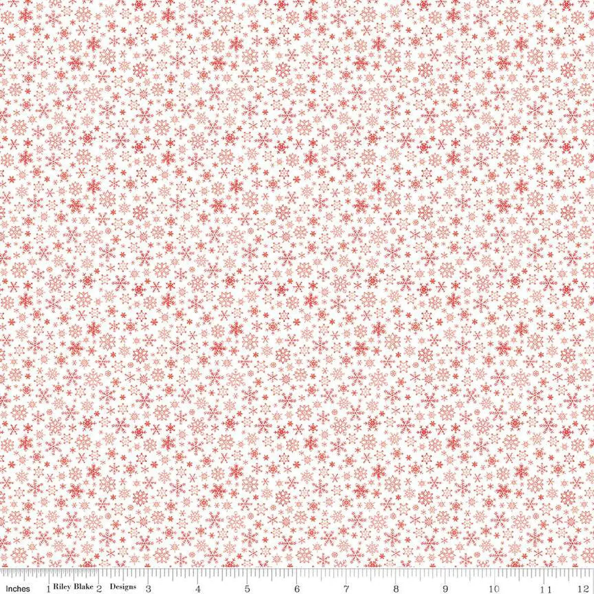 White Red Peace on Earth Snowflakes Wideback Fabric per yard
