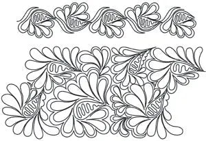 1008 Feathered Paisley Pantograph by Sharon Schamber