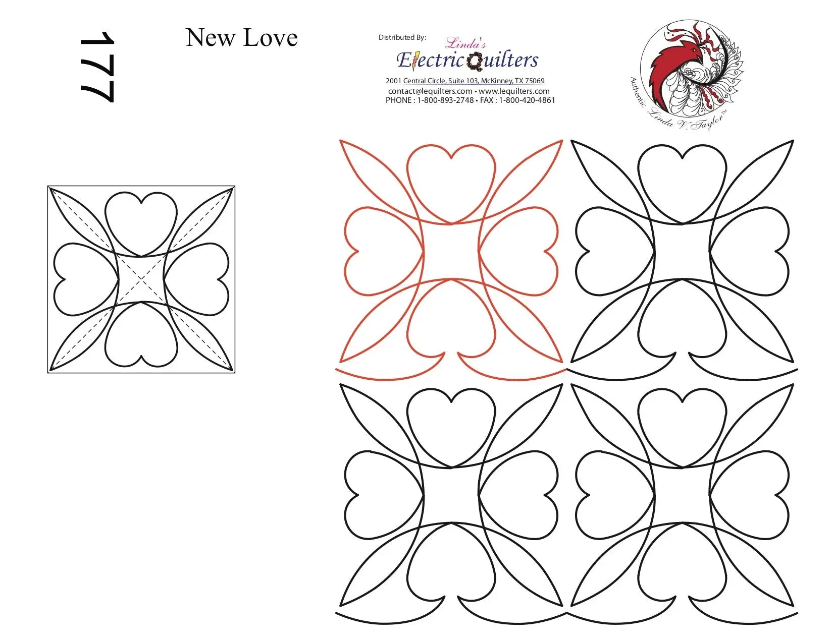 177 New Love Pantograph with Blocks by Linda V. Taylor - Linda's Electric Quilters
