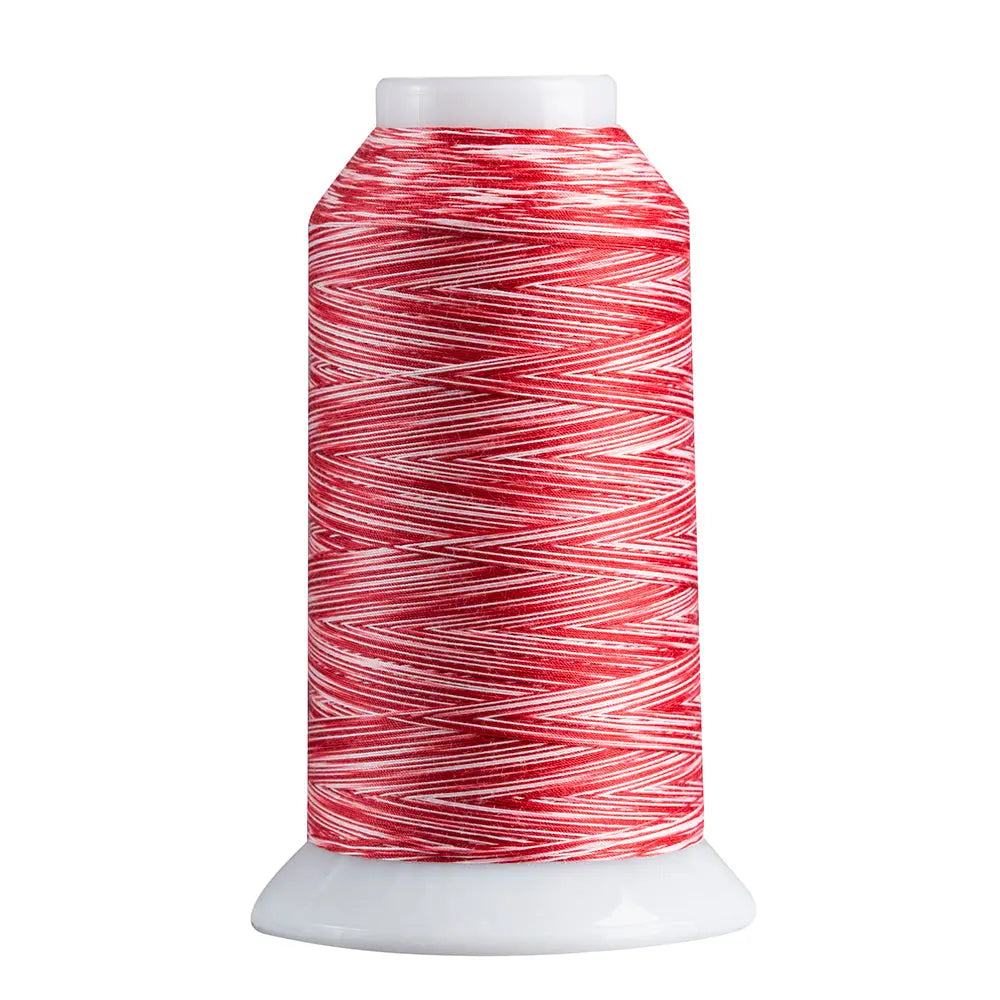 Red & White quilting and decorative stitching thread. Superior Spirit is a variegated, lint-free, matte-finish, smooth 40-wt. 3 filament polyester thread. Choose color options to match school or team colors and stitch a quilt for your favorite athlete or fan. Perfect for T-shirt quilts or embroideries. Pair with So Fine! as a bobbin thread for perfect stitches.