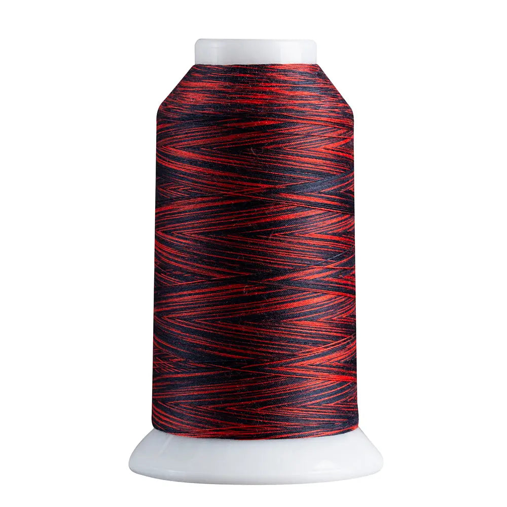 Red & Navy quilting and decorative stitching thread. Superior Spirit is a variegated, lint-free, matte-finish, smooth 40-wt. 3 filament polyester thread. Choose color options to match school or team colors and stitch a quilt for your favorite athlete or fan. Perfect for T-shirt quilts or embroideries. Pair with So Fine! as a bobbin thread for perfect stitches.