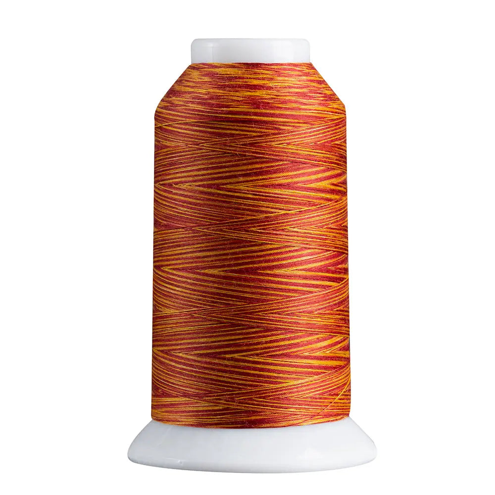 Burgundy & Gold quilting and decorative stitching thread. Superior Spirit is a variegated, lint-free, matte-finish, smooth 40-wt. 3 filament polyester thread. Choose color options to match school or team colors and stitch a quilt for your favorite athlete or fan. Perfect for T-shirt quilts or embroideries. Pair with So Fine! as a bobbin thread for perfect stitches.