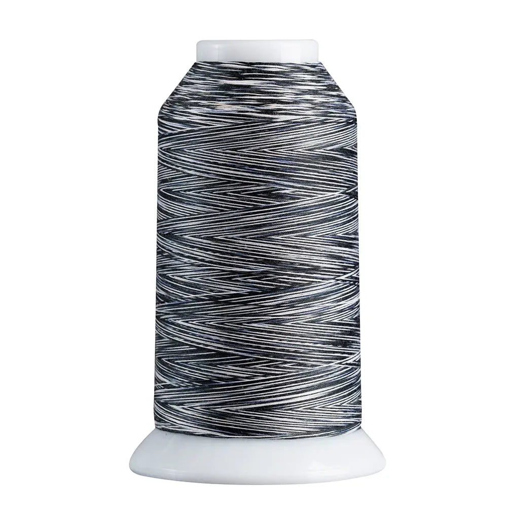 Black & White quilting and decorative stitching thread. Superior Spirit is a variegated, lint-free, matte-finish, smooth 40-wt. 3 filament polyester thread. Choose color options to match school or team colors and stitch a quilt for your favorite athlete or fan. Perfect for T-shirt quilts or embroideries. Pair with So Fine! as a bobbin thread for perfect stitches.