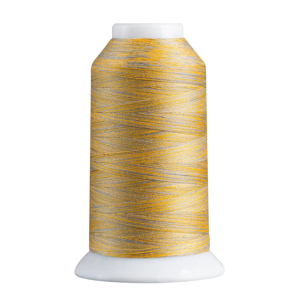 Gray & Gold quilting and decorative stitching thread. Superior Spirit is a variegated, lint-free, matte-finish, smooth 40-wt. 3 filament polyester thread. Choose color options to match school or team colors and stitch a quilt for your favorite athlete or fan. Perfect for T-shirt quilts or embroideries. Pair with So Fine! as a bobbin thread for perfect stitches.