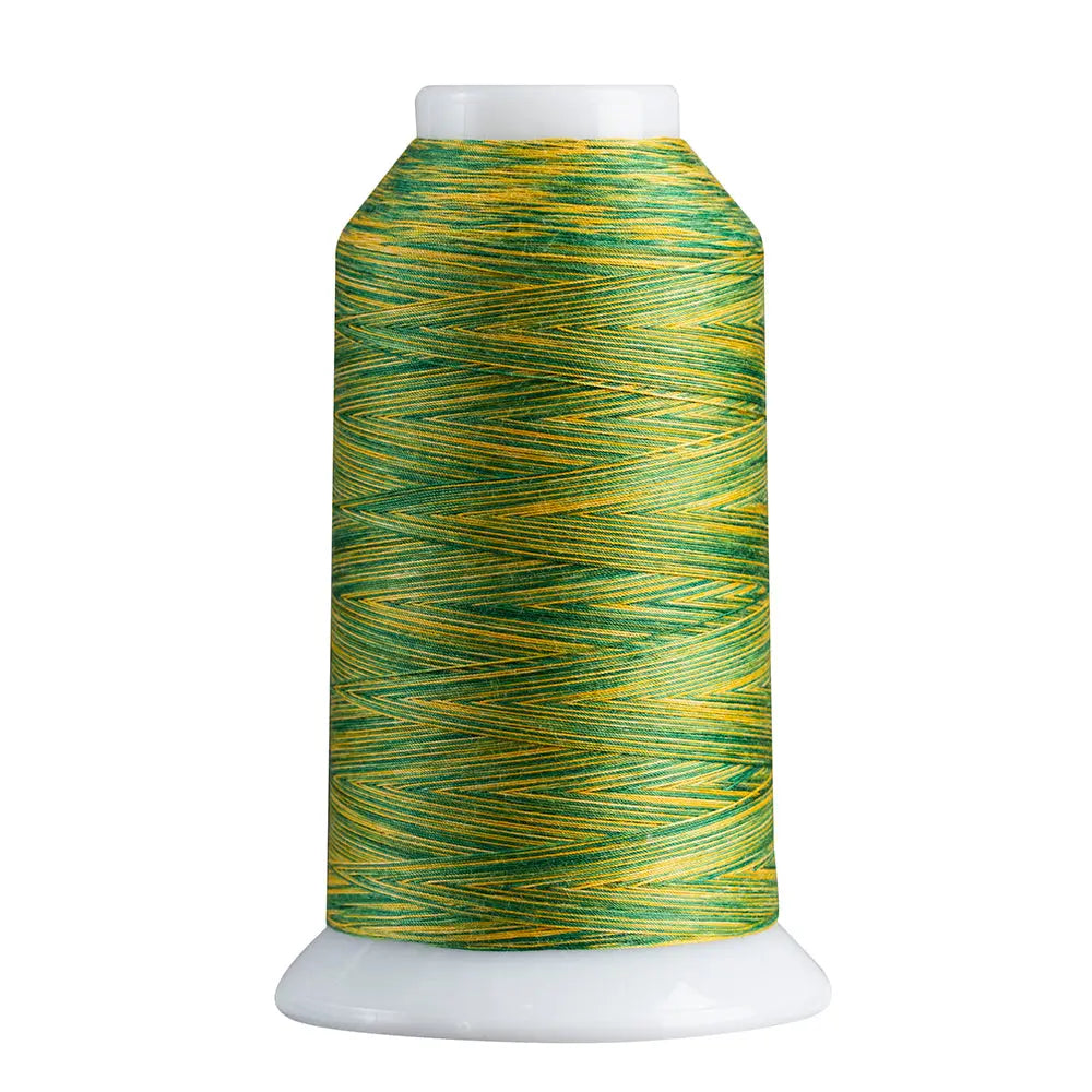 Green & Gold quilting and decorative stitching thread. Superior Spirit is a variegated, lint-free, matte-finish, smooth 40-wt. 3 filament polyester thread. Choose color options to match school or team colors and stitch a quilt for your favorite athlete or fan. Perfect for T-shirt quilts or embroideries. Pair with So Fine! as a bobbin thread for perfect stitches.
