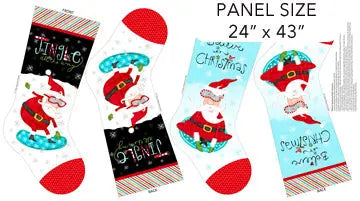 Extreme Santa Christmas Stockings Panel - 24" x 43"