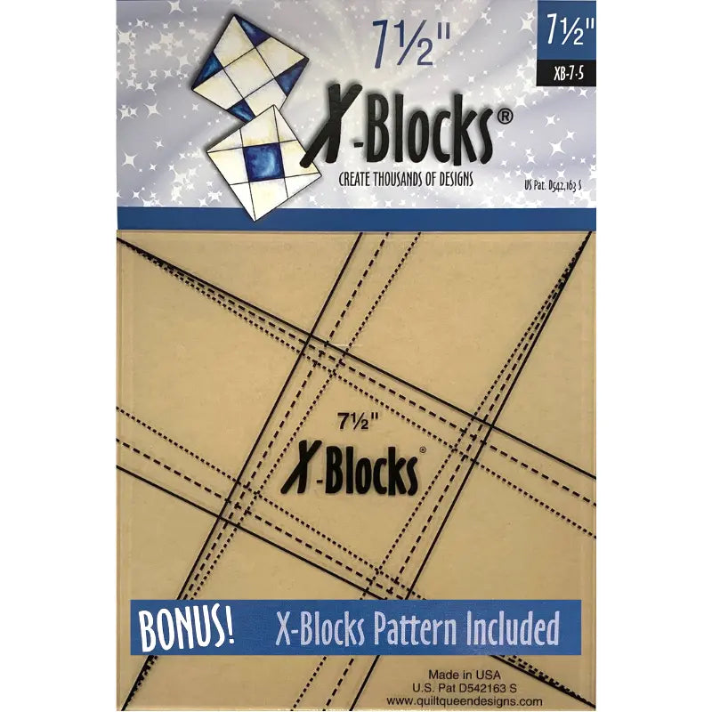 X-Block 7.5 Template - Linda's Electric Quilters