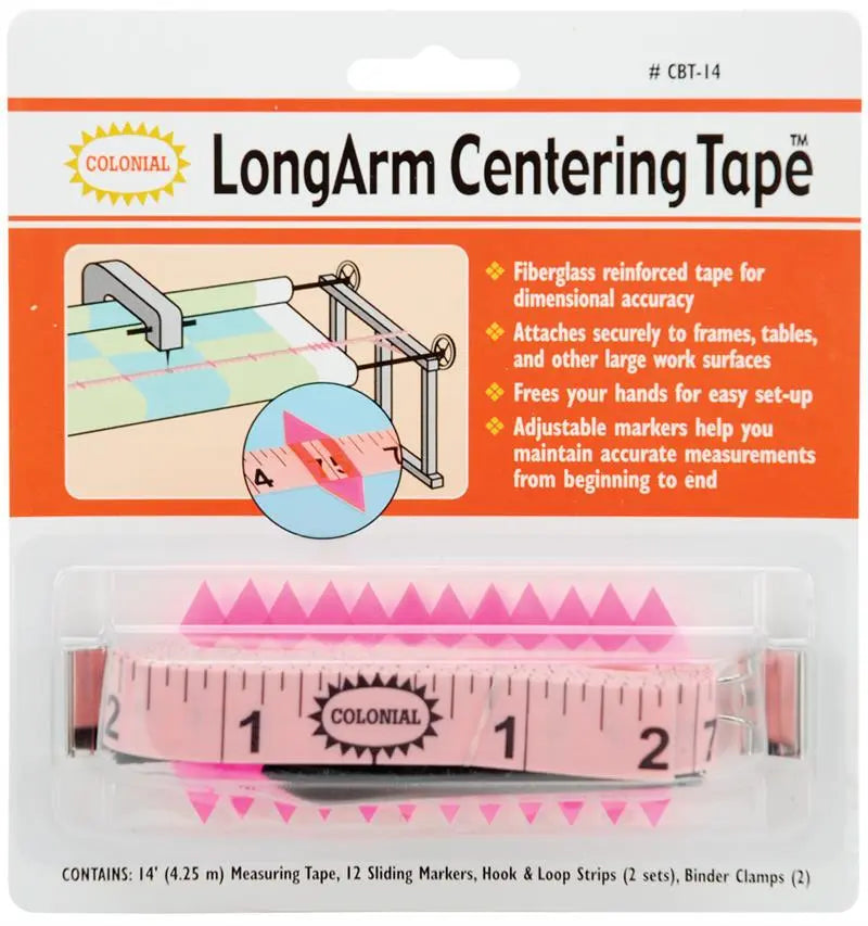 Longarm Centering Tape with Sliding Markers