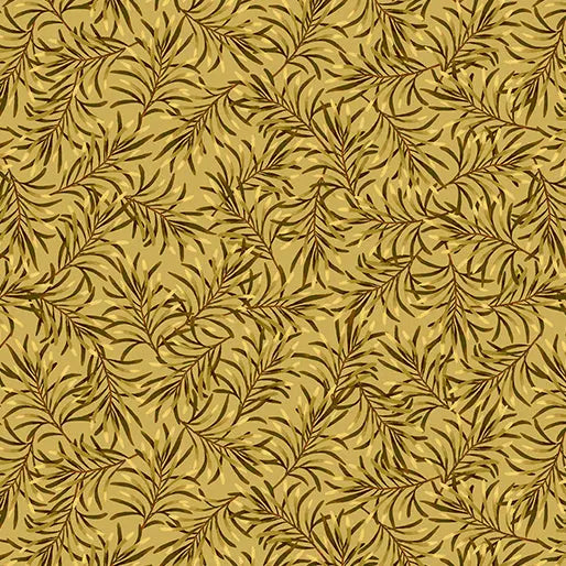 Yellow Golden Rod Boughs of Beauty Cotton Wideback Fabric Per Yard
