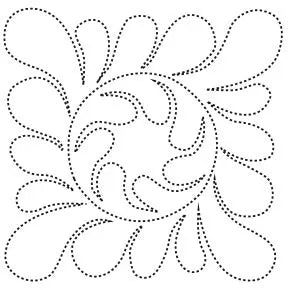 1950 Feathered Square 9" Stencil - Linda's Electric Quilters