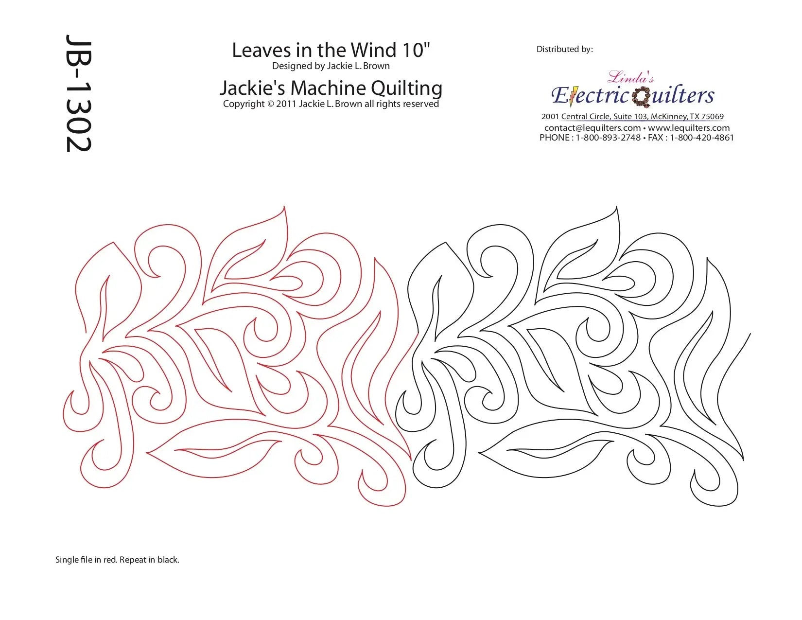 1302 Leaves In The Wind Pantograph by Jackie Brown