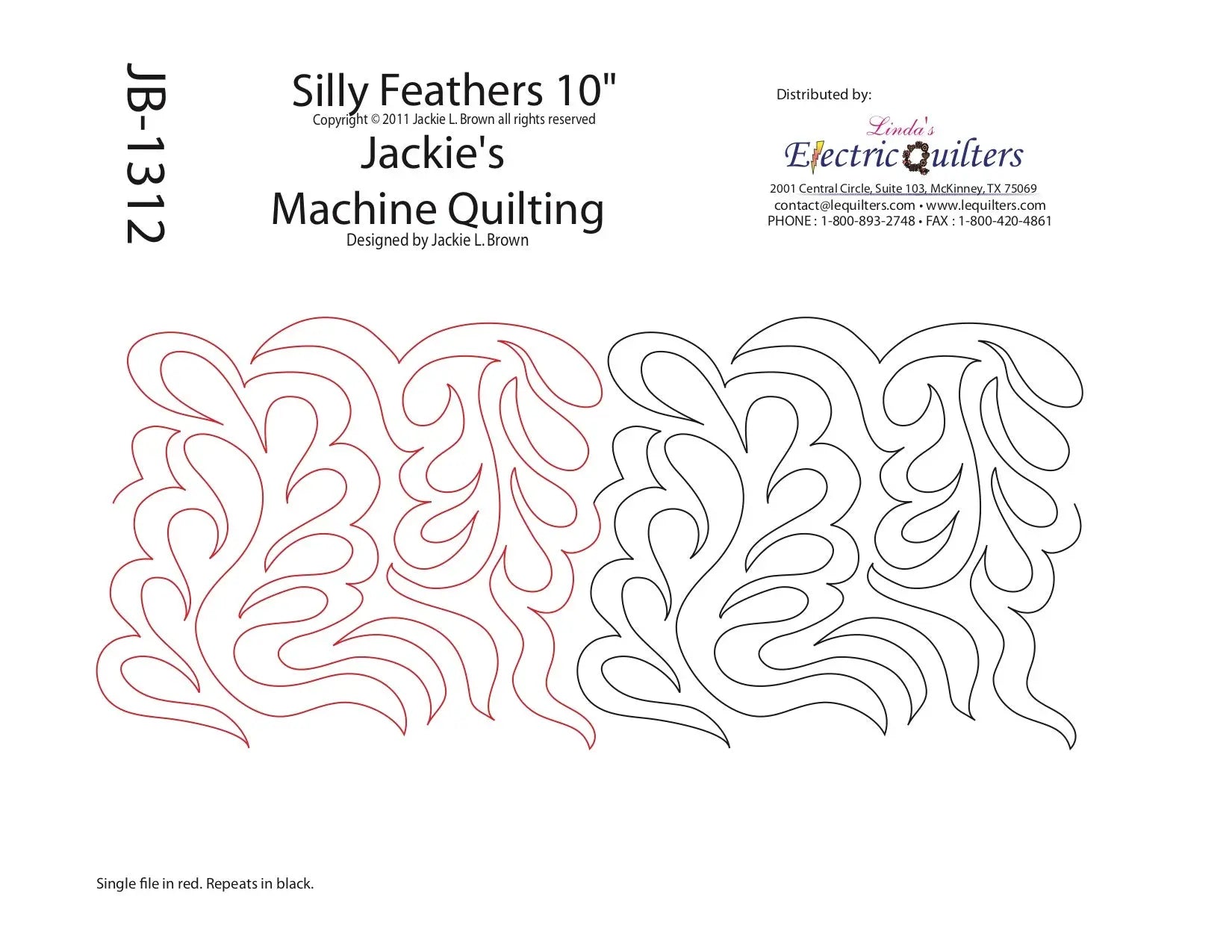 1312 Silly Feathers Pantograph by Jackie Brown