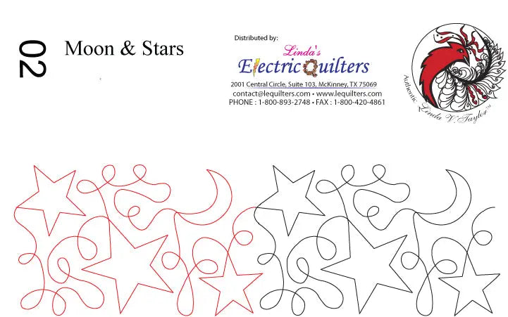 002 Moons and Stars Pantograph by Linda V. Taylor - Linda's Electric Quilters
