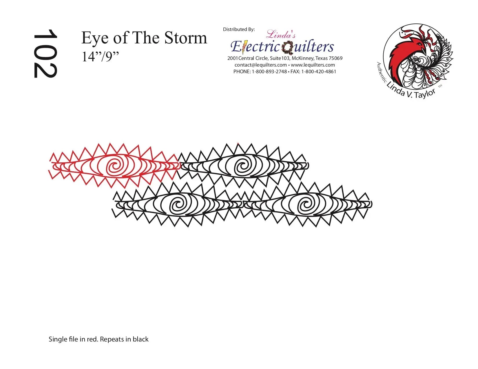 102 Eye Of The Storm Pantograph by Linda V. Taylor