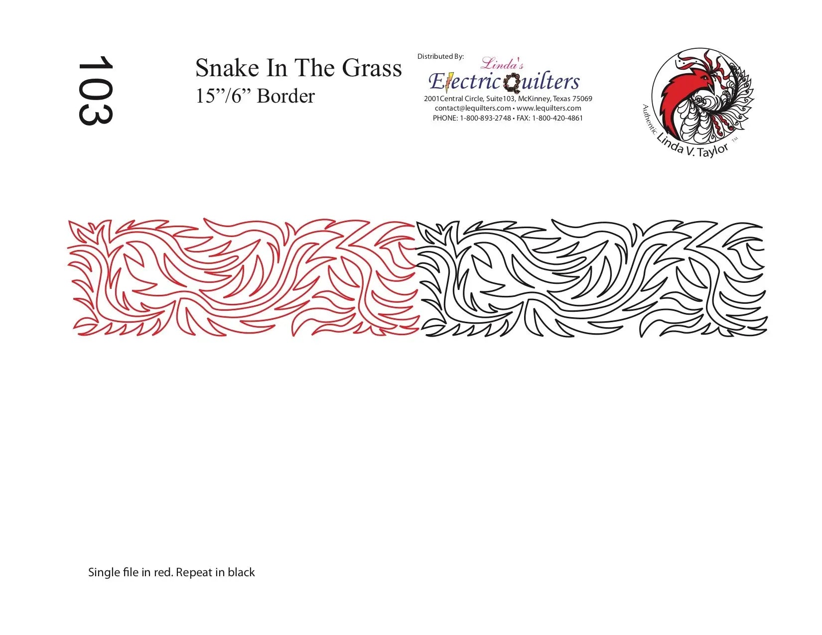 103 Snake In The Grass Pantograph by Linda V. Taylor