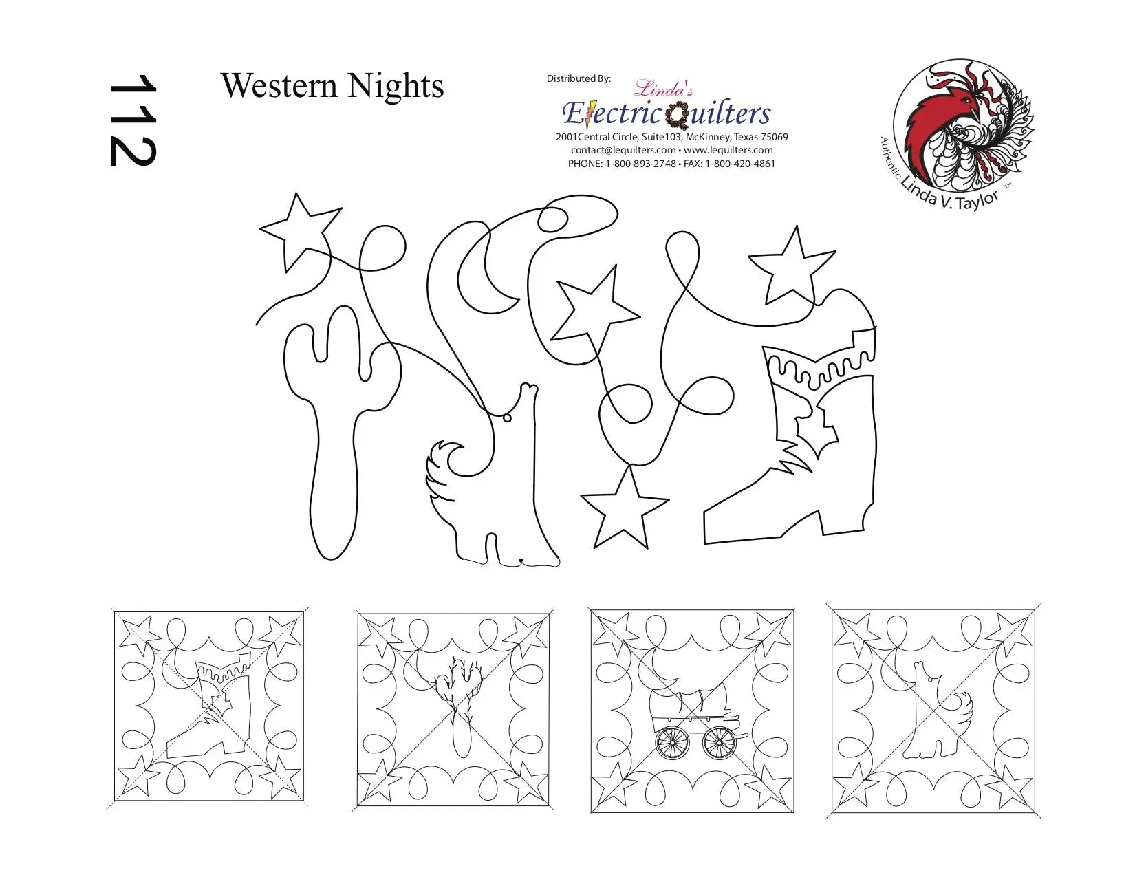 112 Western Nights Pantograph by Linda V. Taylor - Linda's Electric Quilters