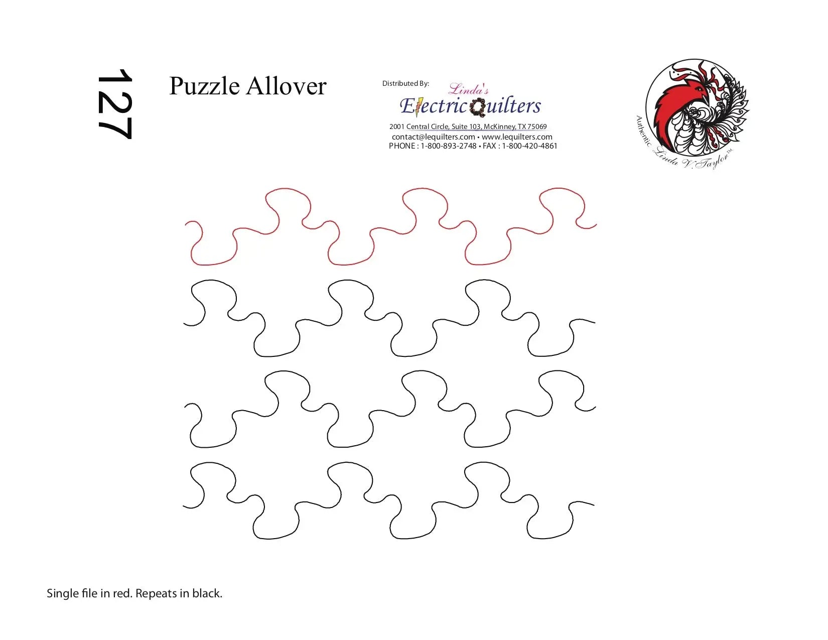 127 Puzzle Allover Pantograph by Linda V. Taylor