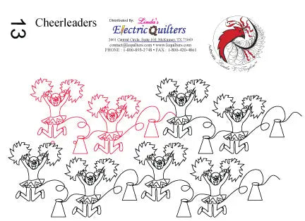 013 Cheerleaders Pantograph by Linda V. Taylor - Linda's Electric Quilters