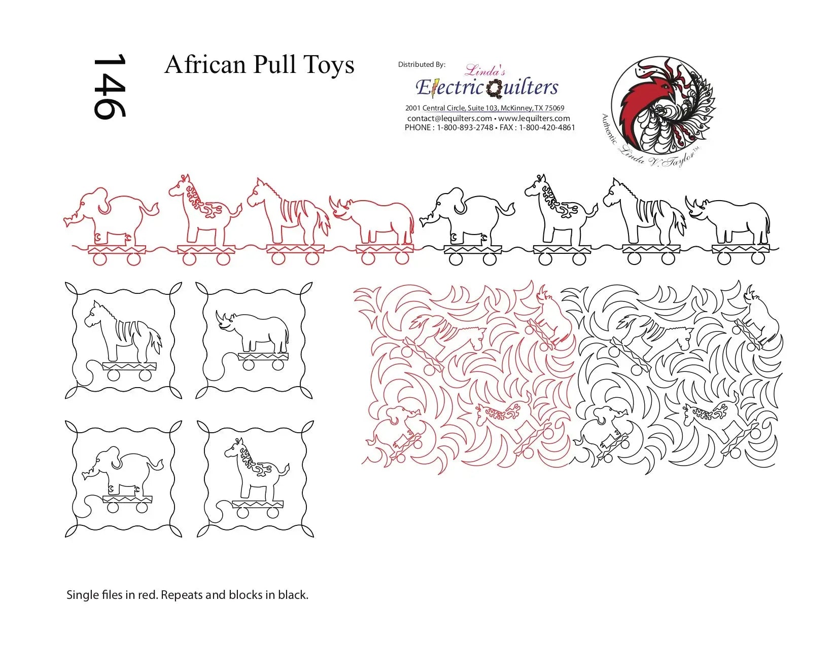 146 African Pull Toys Pantograph with Blocks by Linda V. Taylor