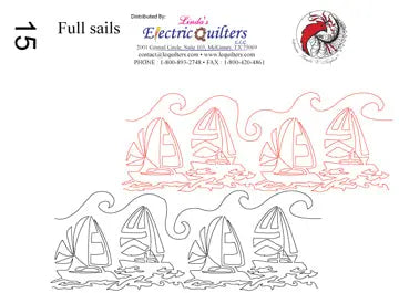 015 Full Sails Pantograph by Linda V. Taylor - Linda's Electric Quilters