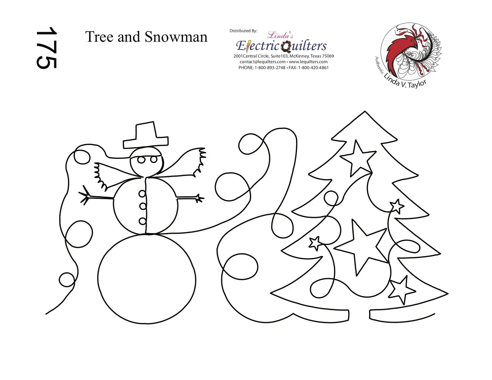 175 Trees And Snowman Pantograph by Linda V. Taylor
