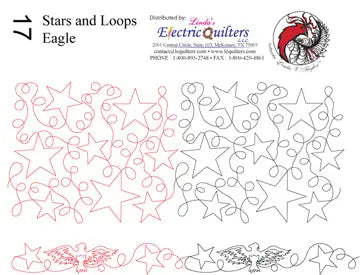017 Stars and Loops (Eagle) Pantograph by Linda V. Taylor - Linda's Electric Quilters