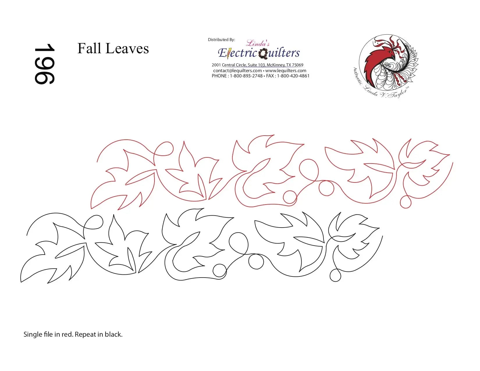 196 Fall Leaves Pantograph by Linda V. Taylor