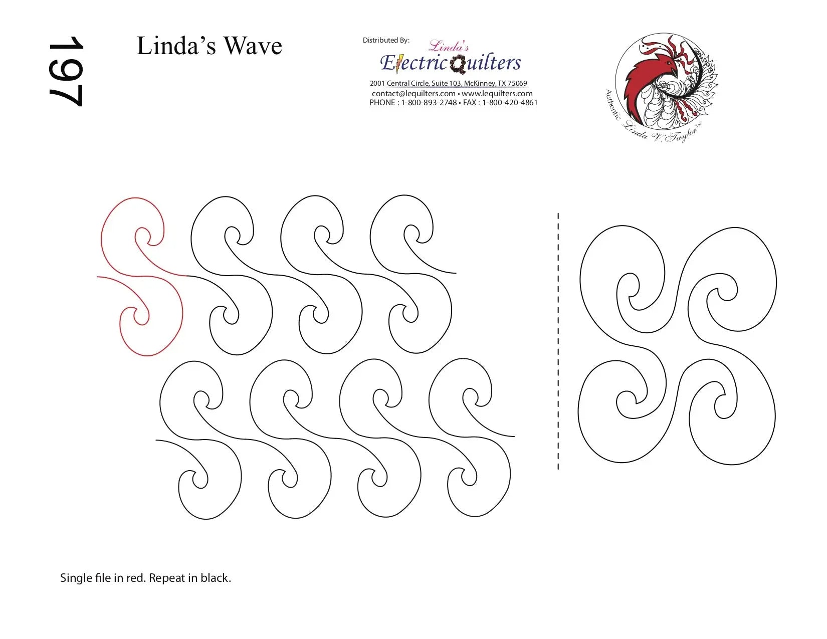 197 Linda's Wave Pantograph with Blocks by Linda V. Taylor - Linda's Electric Quilters
