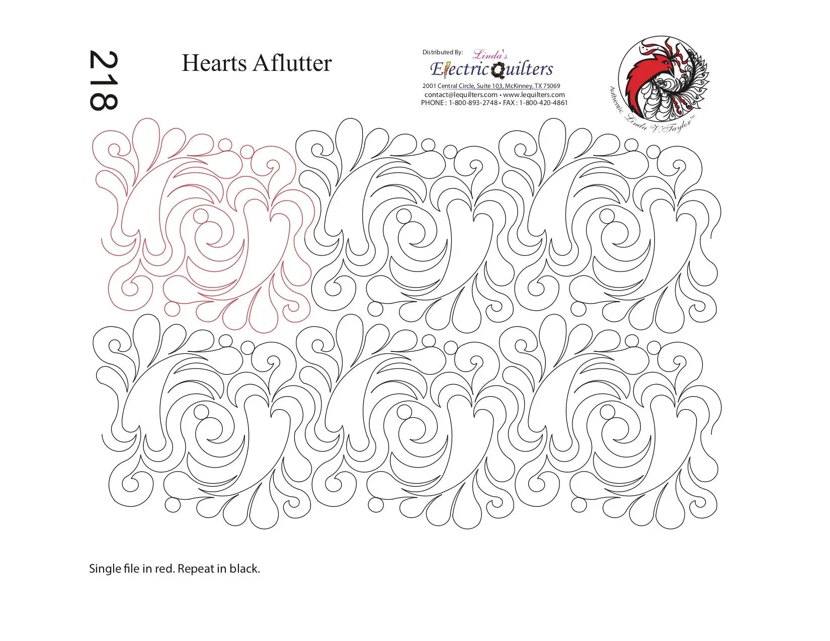 218 Hearts Aflutter Pantograph by Linda V. Taylor