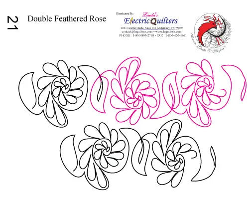 021 Double Feathered Rose Pantograph by Linda V. Taylor