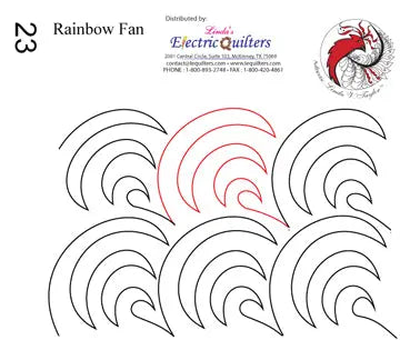 023 Rainbow Fan Pantograph by Linda V. Taylor - Linda's Electric Quilters
