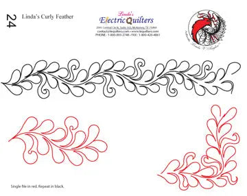 024 Lindas Curly Feather Pantograph by Linda V. Taylor - Linda's Electric Quilters