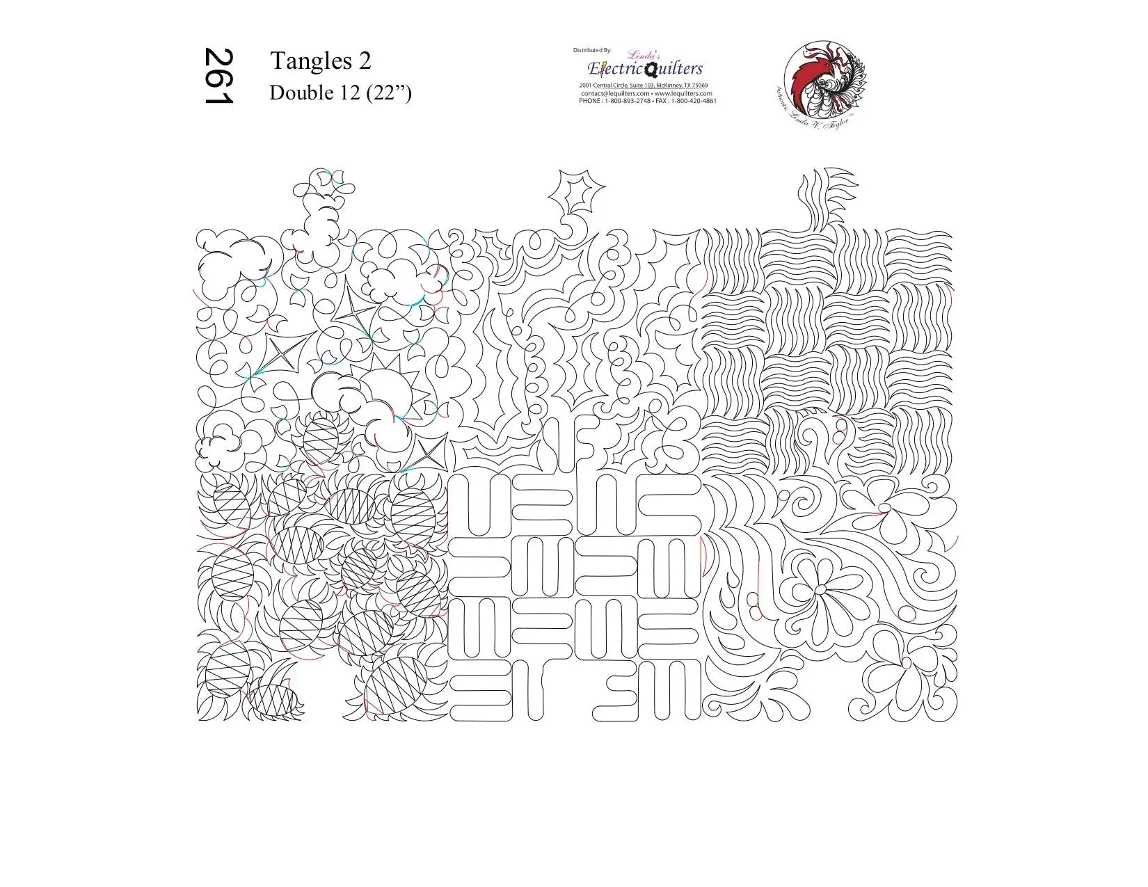 261 Tangles 2 Pantograph by Linda V. Taylor