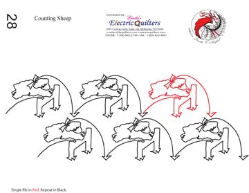 028 Counting Sheep Pantograph by Linda V. Taylor - Linda's Electric Quilters