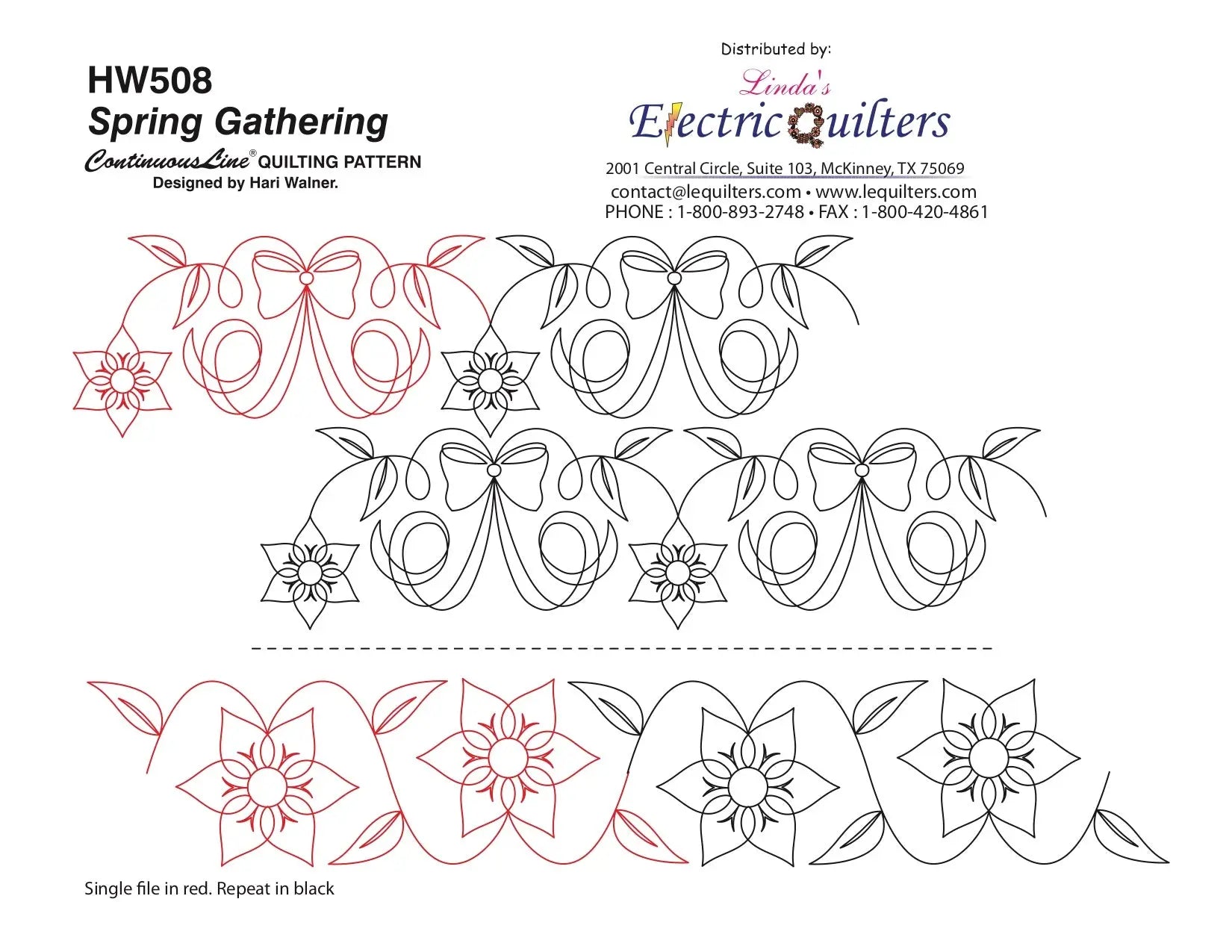 508 Spring Gathering Pantograph by Hari Walner - Linda's Electric Quilters