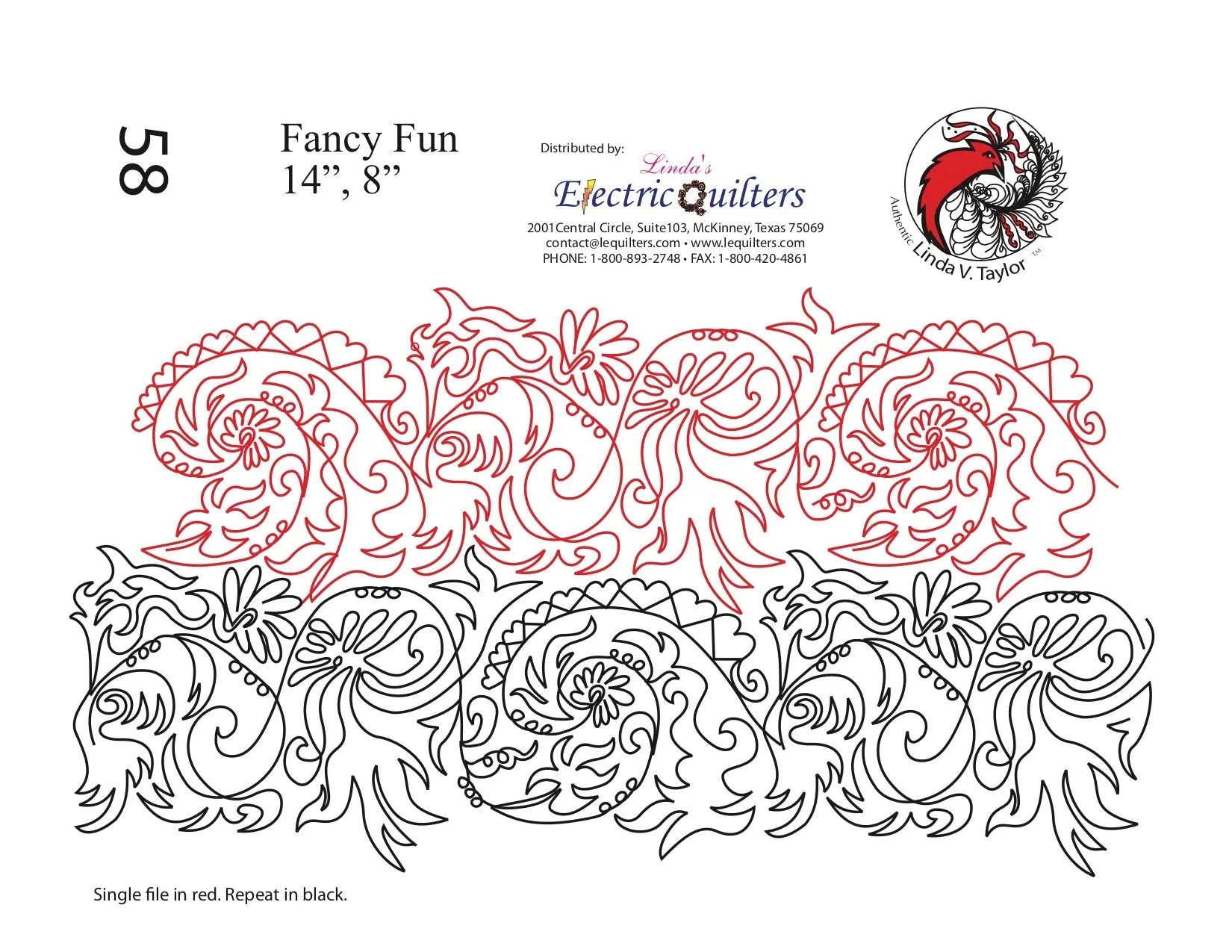 058 Fancy Fun Pantograph by Linda V. Taylor - Linda's Electric Quilters