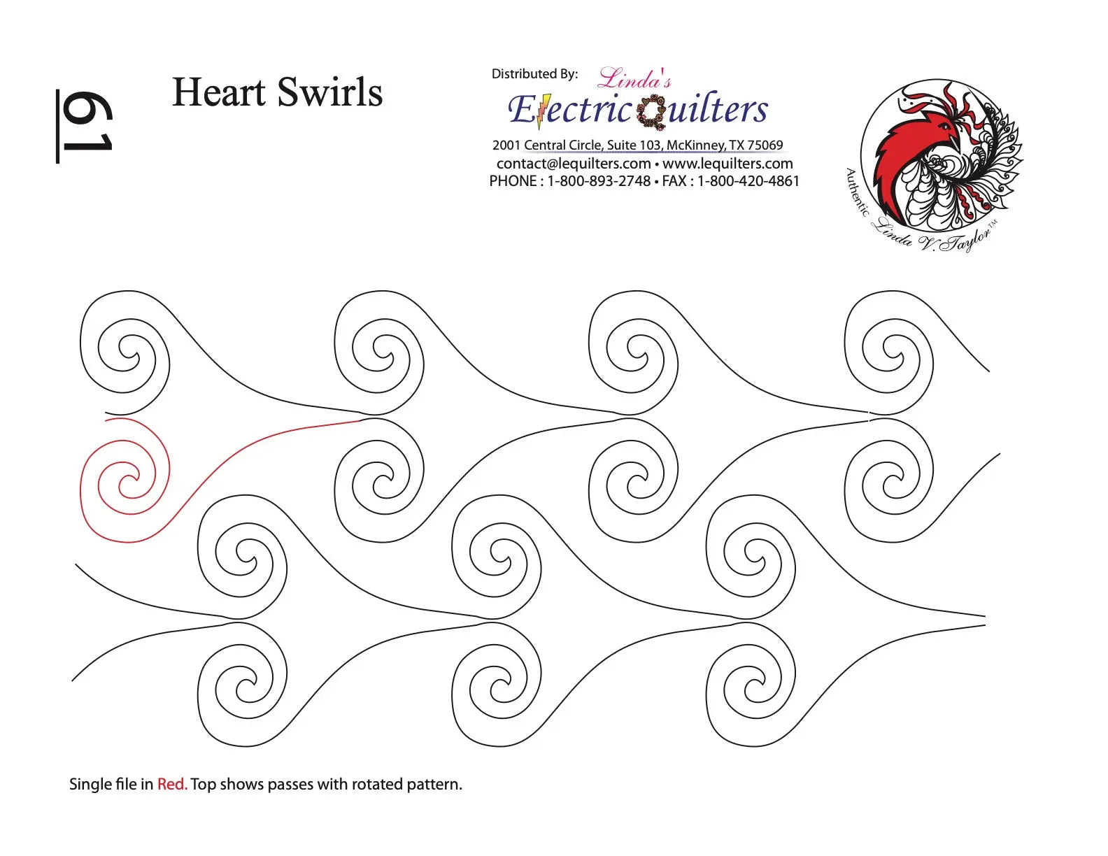 061 Heart Swirls Pantograph by Linda V. Taylor