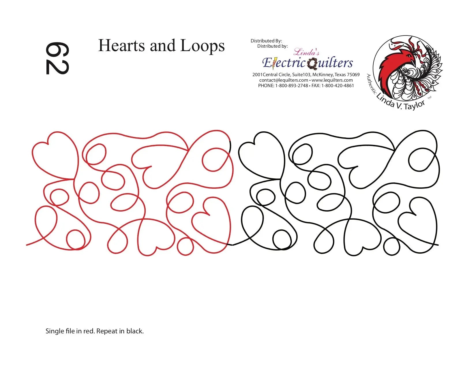 062 Hearts And Loops Pantograph by Linda V. Taylor
