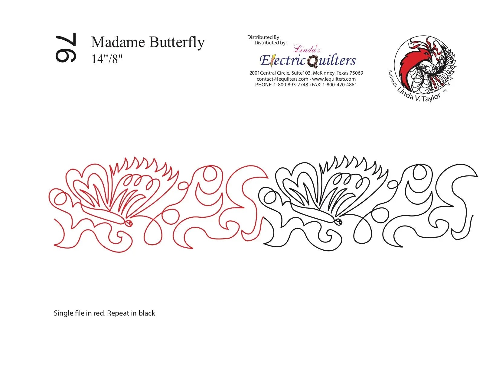 076 Madame Butterfly Pantograph by Linda V. Taylor