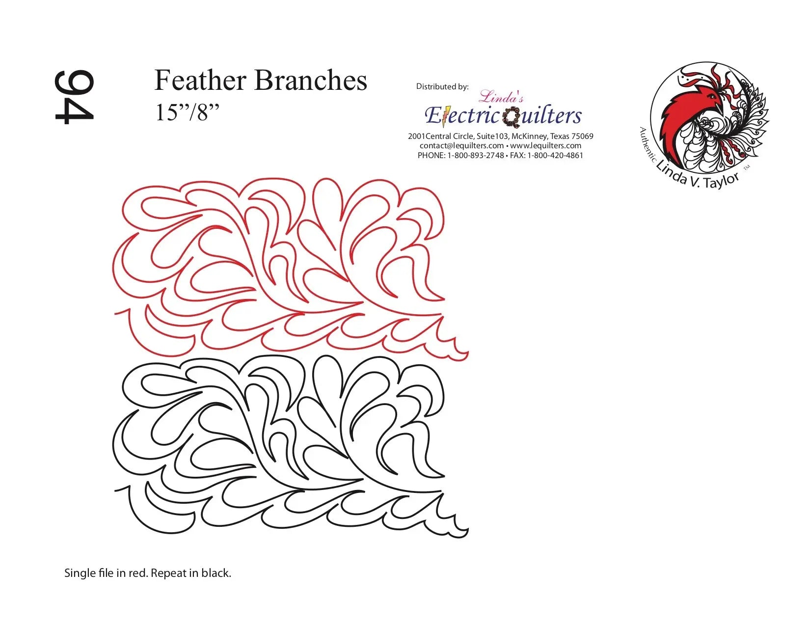 094 Feather Branches Pantograph by Linda V. Taylor