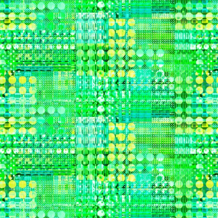Green Neon Mod Plaid Cotton Wideback Fabric per yard - Linda's Electric Quilters